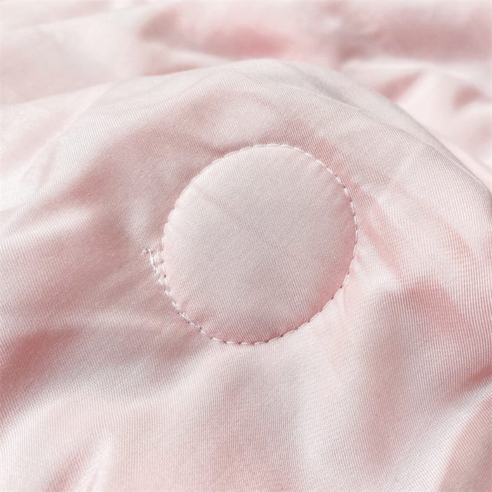 91家纺网 家纺一手货源 找家纺 优贝家纺 2026新款100%莱赛尔纯色天丝面料夏被四件套终版 少女粉