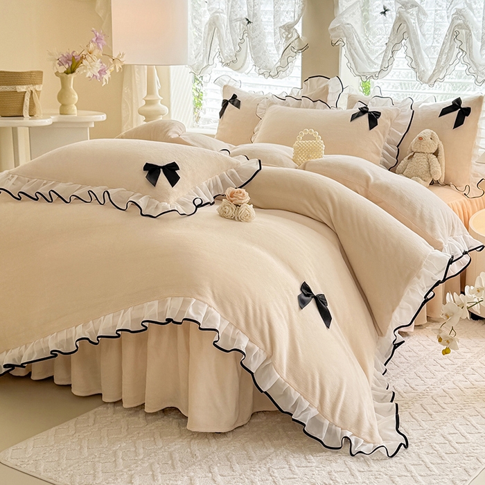 91家纺网 家纺一手货源 找家纺 （总）沐珩家纺 2026新款高克重加厚保暖牛奶绒四件套-潘多拉系列