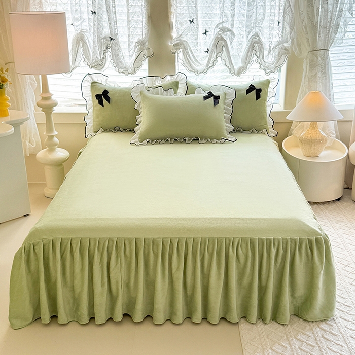 91家纺网 家纺一手货源 找家纺 沐珩家纺 2026新款高克重加厚保暖牛奶绒四件套-潘多拉系列 潘多拉-绿