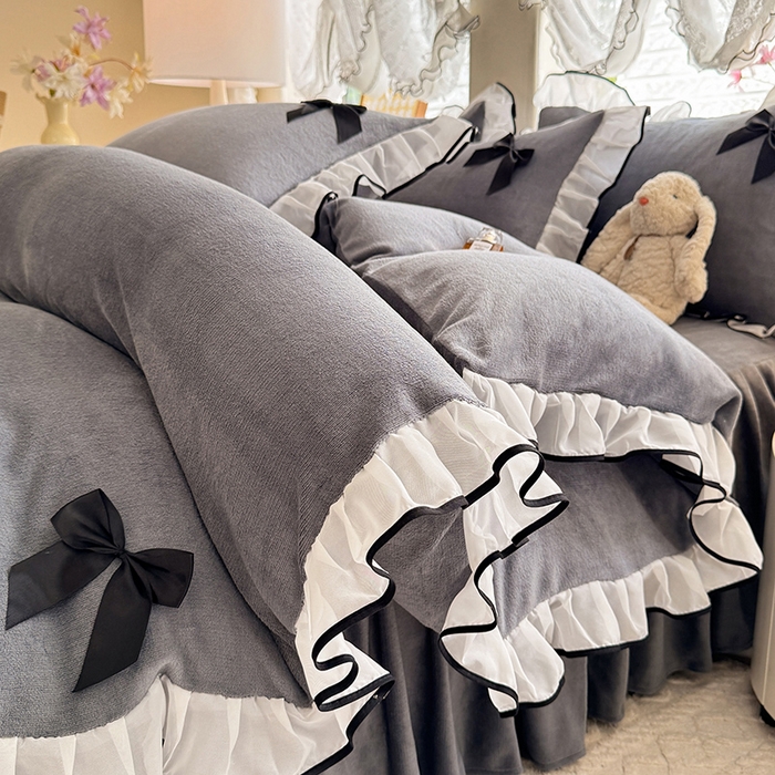 91家纺网 家纺一手货源 找家纺 沐珩家纺 2026新款高克重加厚保暖牛奶绒四件套-潘多拉系列 潘多拉-灰