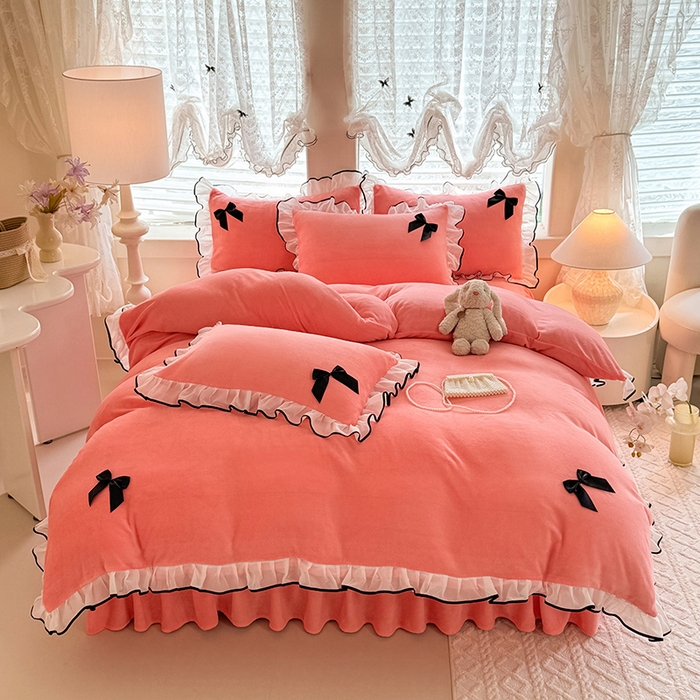 91家纺网 家纺一手货源 找家纺 （总）沐珩家纺 2026新款高克重加厚保暖牛奶绒四件套-潘多拉系列