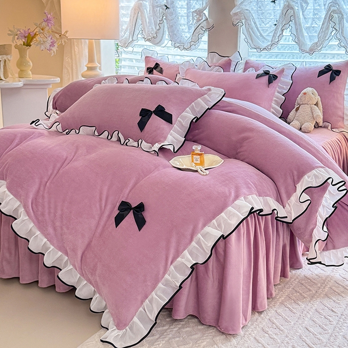 91家纺网 家纺一手货源 找家纺 沐珩家纺 2026新款高克重加厚保暖牛奶绒四件套-潘多拉系列 潘多拉-紫