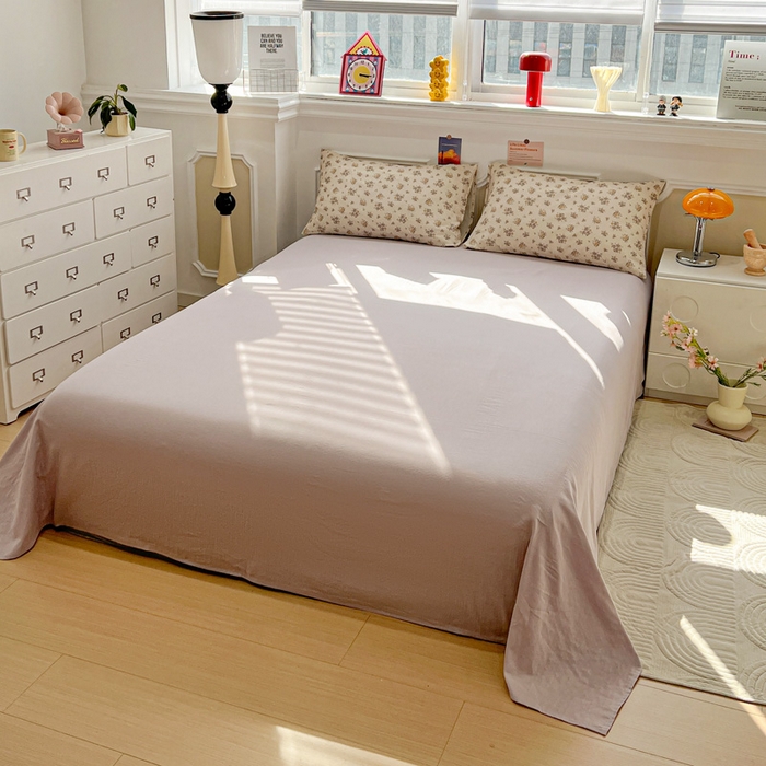 91家纺网 家纺一手货源 找家纺 亿梵家居 2025新款A类母婴级有氧全棉纯棉双层纱纯棉印花四件套-叠拍图晨曦