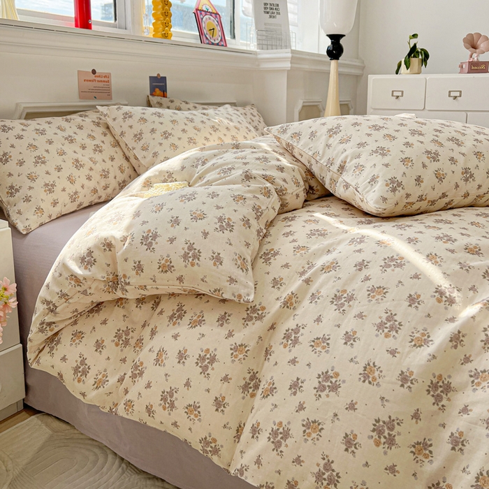 91家纺网 家纺一手货源 找家纺 亿梵家居 2025新款A类母婴级有氧全棉纯棉双层纱纯棉印花四件套-叠拍图晨曦