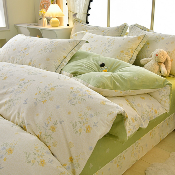 91家纺网 家纺一手货源 找家纺 （总）绘萱家居 2026直播爆款一字绣吊边款纯棉100%全棉四件套印花百分百（喷气高品质）