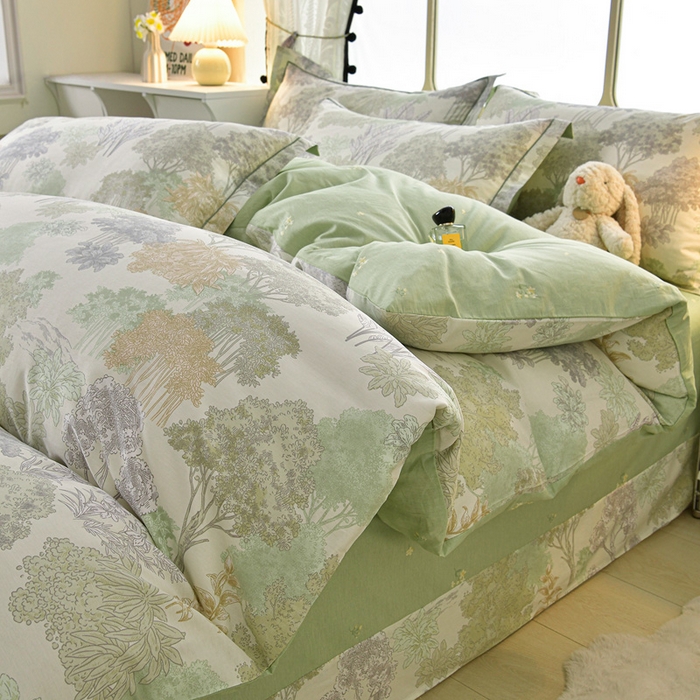 91家纺网 家纺一手货源 找家纺 （总）绘萱家居 2026直播爆款一字绣吊边款纯棉100%全棉四件套印花百分百（喷气高品质）