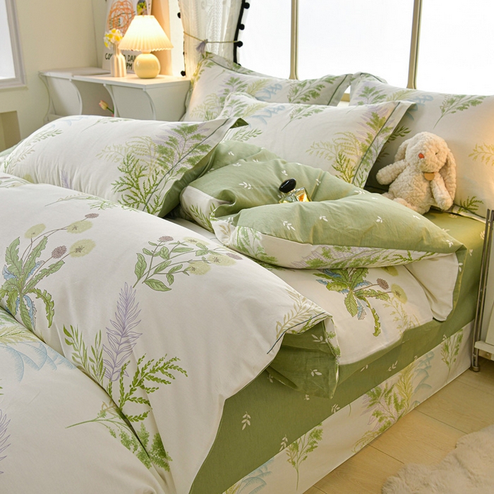 91家纺网 家纺一手货源 找家纺 （总）绘萱家居 2026直播爆款一字绣吊边款纯棉100%全棉四件套印花百分百（喷气高品质）