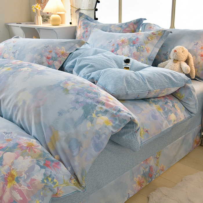 91家纺网 家纺一手货源 找家纺 （总）绘萱家居 2026直播爆款一字绣吊边款纯棉100%全棉四件套印花百分百（喷气高品质）