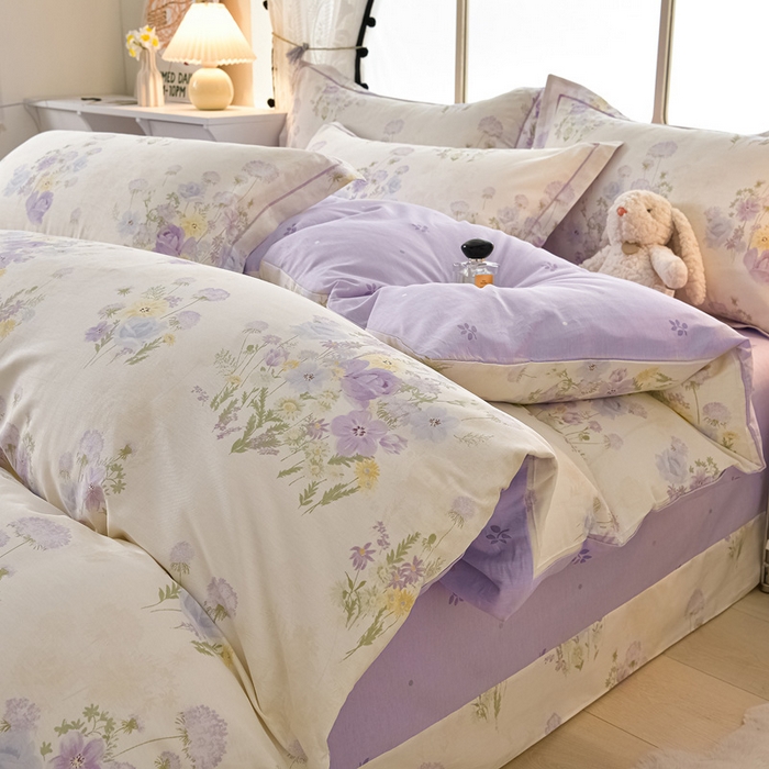 91家纺网 家纺一手货源 找家纺 （总）绘萱家居 2026直播爆款一字绣吊边款纯棉100%全棉四件套印花百分百（喷气高品质）