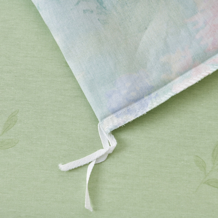 91家纺网 家纺一手货源 找家纺 绘萱家居 2026直播爆款一字绣吊边款纯棉100%全棉四件套印花百分百（喷气高品质） 白棠雾黎