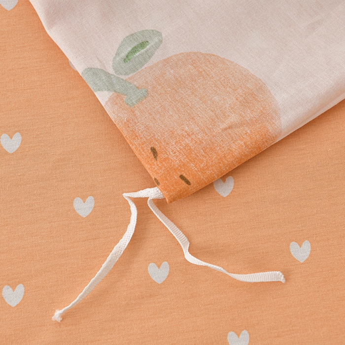 91家纺网 家纺一手货源 找家纺 绘萱家居 2026直播爆款一字绣吊边款纯棉100%全棉四件套印花百分百（喷气高品质） 橙心萌友