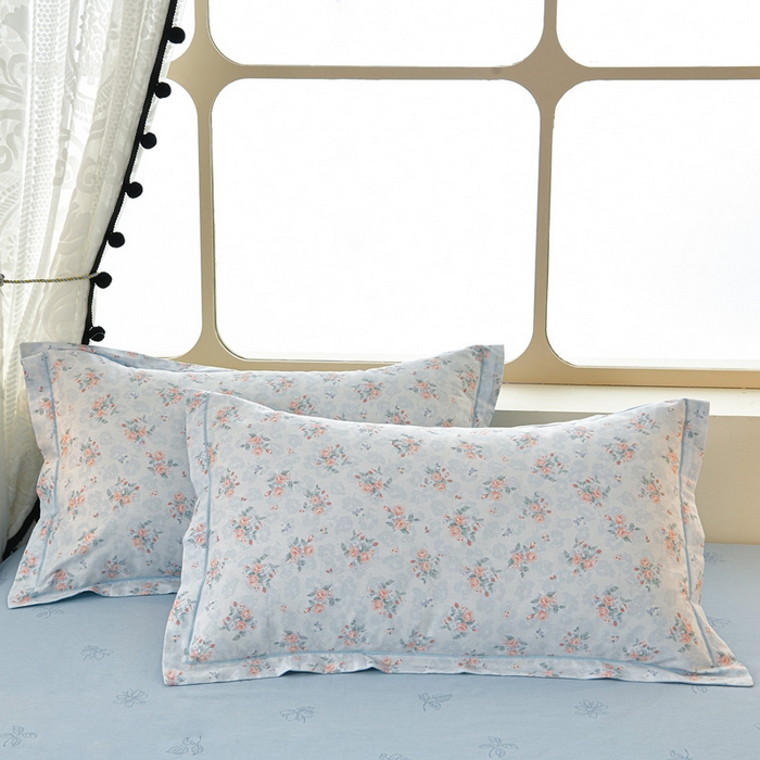 91家纺网 家纺一手货源 找家纺 绘萱家居 2026直播爆款一字绣吊边款纯棉100%全棉四件套印花百分百（喷气高品质） 春萌-兰