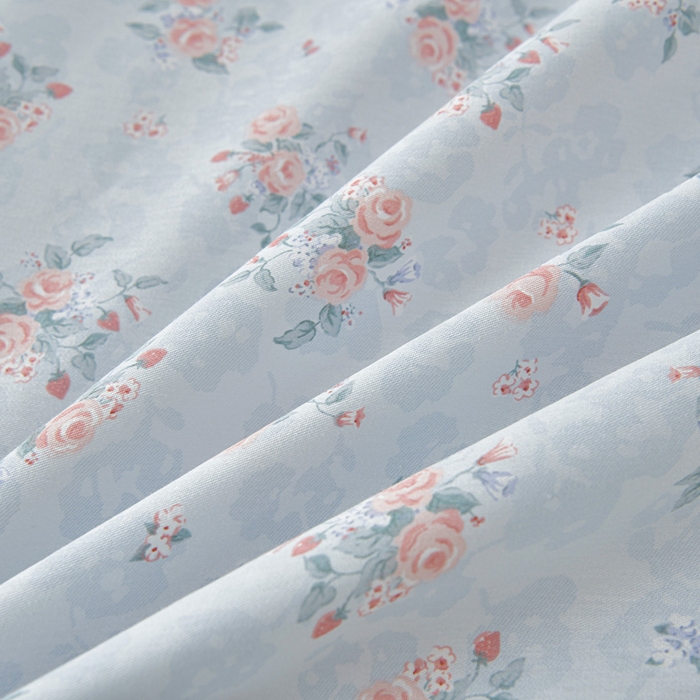 91家纺网 家纺一手货源 找家纺 绘萱家居 2026直播爆款一字绣吊边款纯棉100%全棉四件套印花百分百（喷气高品质） 春萌-兰