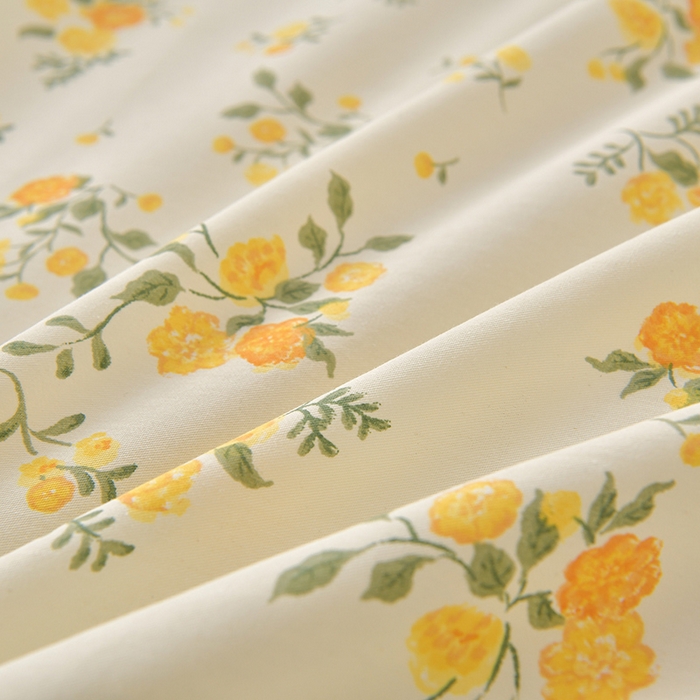 91家纺网 家纺一手货源 找家纺 绘萱家居 2026直播爆款一字绣吊边款纯棉100%全棉四件套印花百分百（喷气高品质） 春日序曲