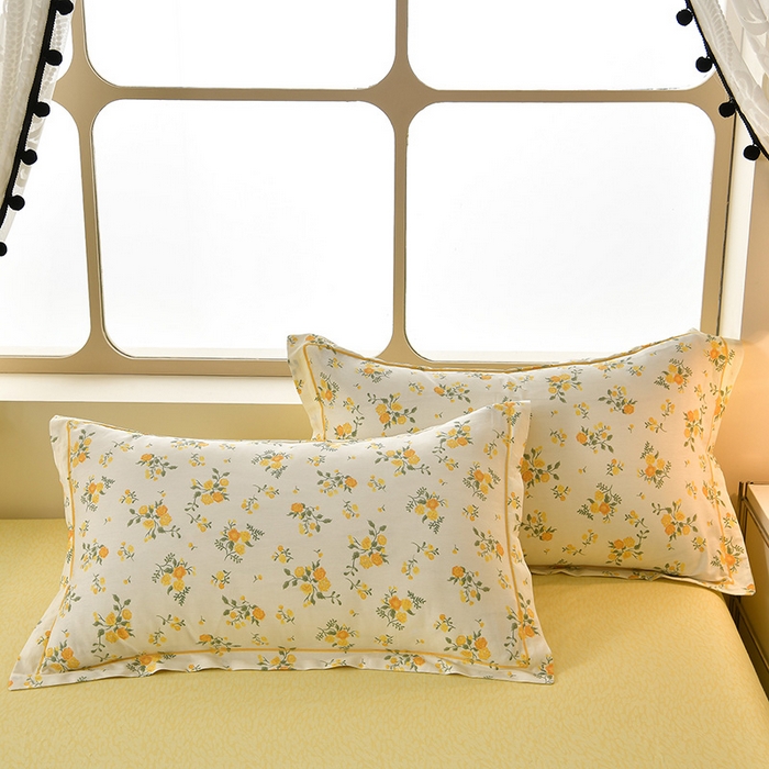 91家纺网 家纺一手货源 找家纺 绘萱家居 2026直播爆款一字绣吊边款纯棉100%全棉四件套印花百分百（喷气高品质） 春日序曲