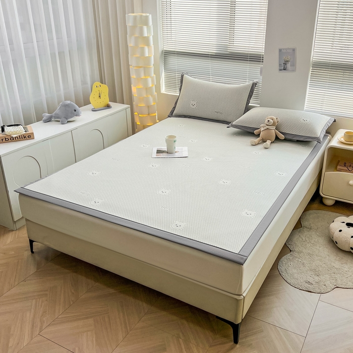 91家纺网 家纺一手货源 找家纺 （总）凯罗 2026新款可水洗凉豆豆夏季席子凉席三件套