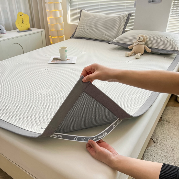 91家纺网 家纺一手货源 找家纺 （总）凯罗 2026新款可水洗凉豆豆夏季席子凉席三件套