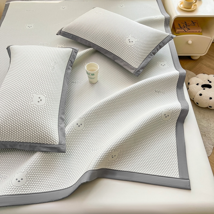 91家纺网 家纺一手货源 找家纺 （总）凯罗 2026新款可水洗凉豆豆夏季席子凉席三件套