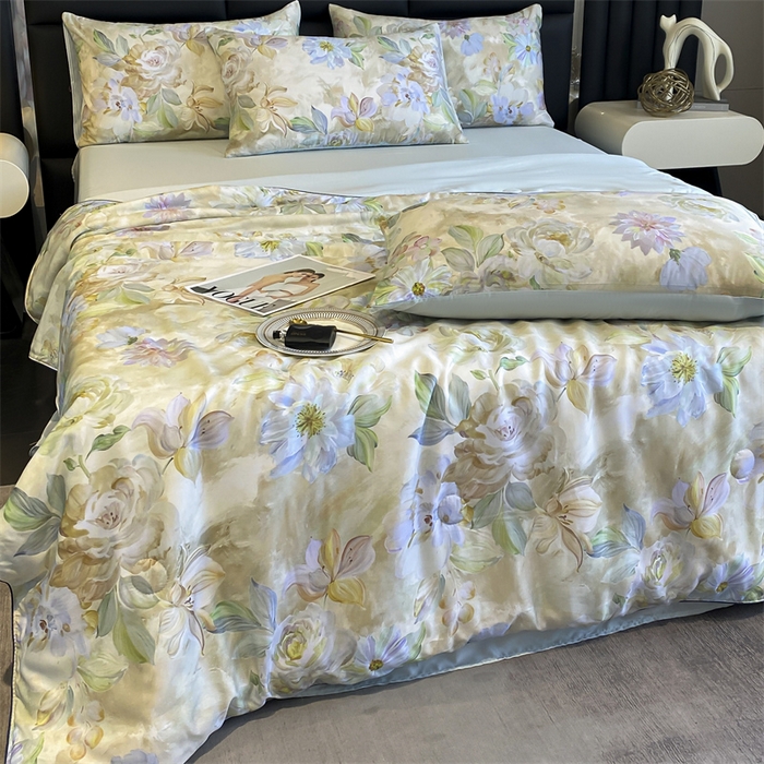 91家纺网 家纺一手货源 找家纺 （总）优贝家纺 2026春夏新款韩系小花边高克重加厚色织提花韩版四件套