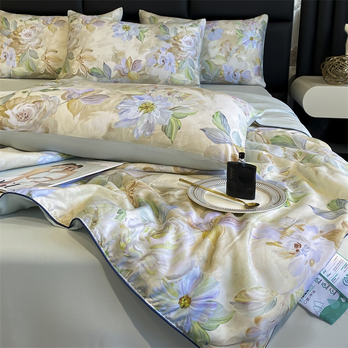 91家纺网 家纺一手货源 找家纺 （总）优贝家纺 2026新款100%莱赛尔天丝面料数码印花天丝夏被四件套