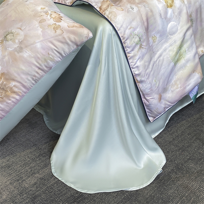 91家纺网 家纺一手货源 找家纺 优贝家纺 2026新款100%莱赛尔天丝面料数码印花天丝夏被四件套 花开半夏