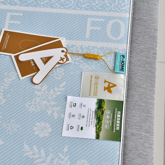 91家纺网 家纺一手货源 找家纺 小牛席业 2026新款半定位小提花凉感冰丝席系列凉席藤席冰藤双面席冰丝席竹席凉席空调席草席三件套 蓝色