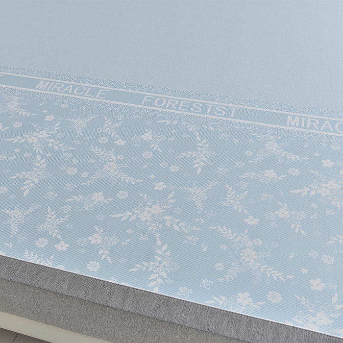 91家纺网 家纺一手货源 找家纺 小牛席业 2026新款半定位小提花凉感冰丝席系列凉席藤席冰藤双面席冰丝席竹席凉席空调席草席三件套 蓝色