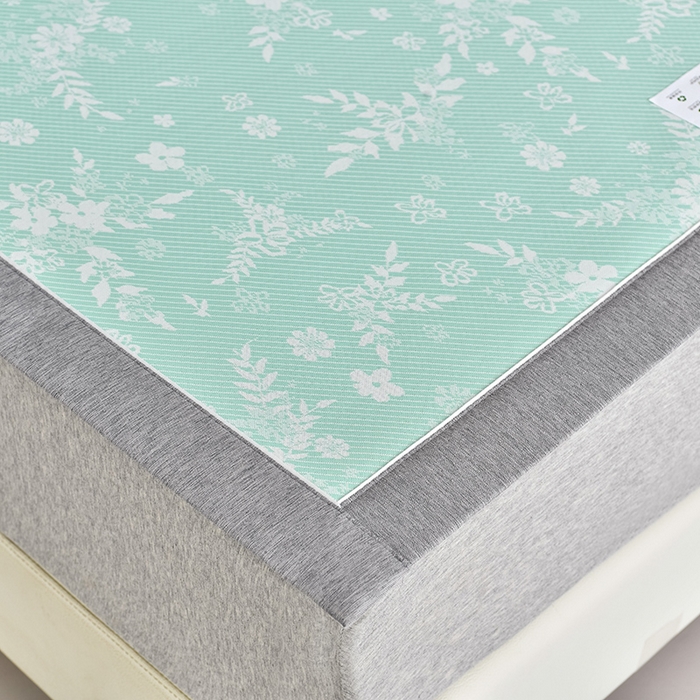 91家纺网 家纺一手货源 找家纺 小牛席业 2026新款半定位小提花凉感冰丝席系列凉席藤席冰藤双面席冰丝席竹席凉席空调席草席三件套 绿色