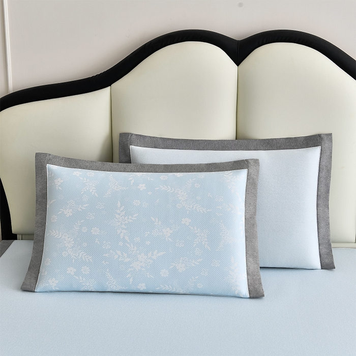 91家纺网 家纺一手货源 找家纺 小牛席业 2026新款半定位小提花凉感冰丝席系列凉席藤席冰藤双面席冰丝席竹席凉席空调席草席三件套 蓝色