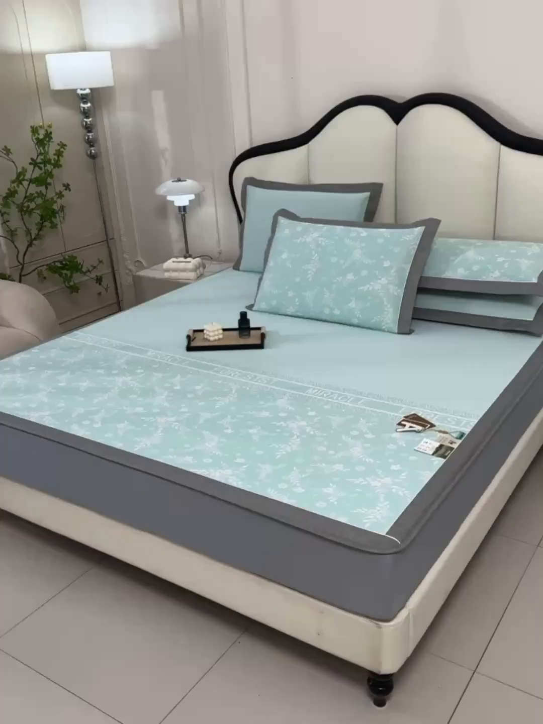 91家纺网 家纺一手货源 找家纺 小牛席业 2026新款半定位小提花凉感冰丝席系列凉席藤席冰藤双面席冰丝席竹席凉席空调席草席三件套 绿色