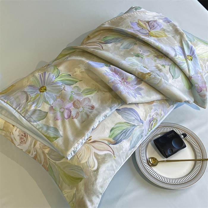 91家纺网 家纺一手货源 找家纺 优贝家纺 2026新款100%莱赛尔天丝面料数码印花天丝夏被四件套 倾城