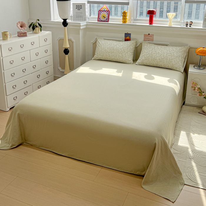 91家纺网 家纺一手货源 找家纺 亿梵家居 2025新款A类母婴级有氧全棉纯棉双层纱纯棉印花四件套-叠拍图风晚