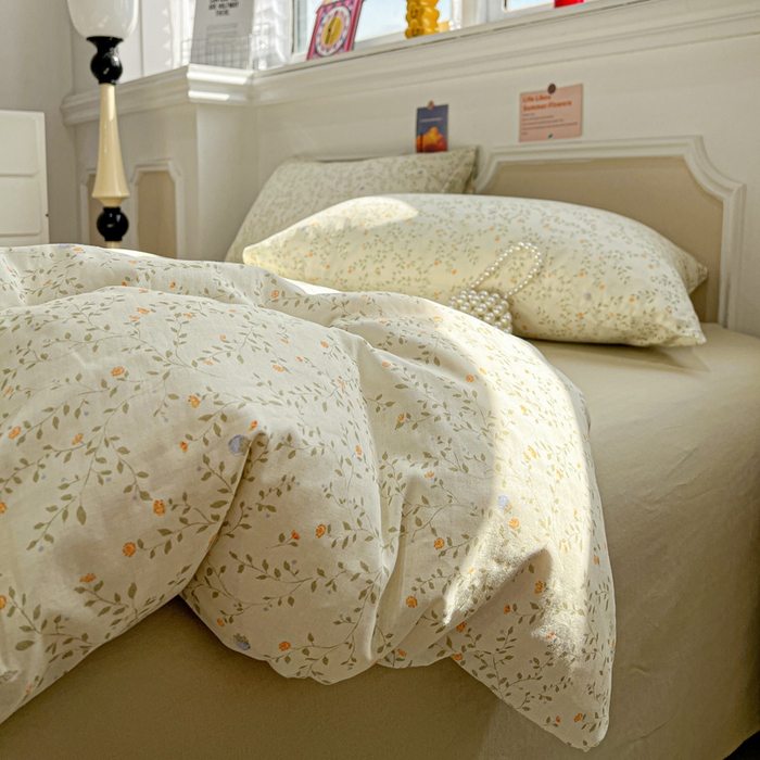 91家纺网 家纺一手货源 找家纺 亿梵家居 2025新款A类母婴级有氧全棉纯棉双层纱纯棉印花四件套-叠拍图风晚