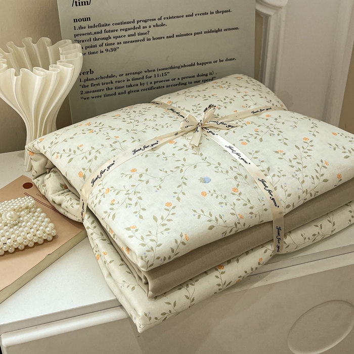 亿梵家居 2025新款A类母婴级有氧全棉纯棉双层纱纯棉印花四件套-叠拍图风晚