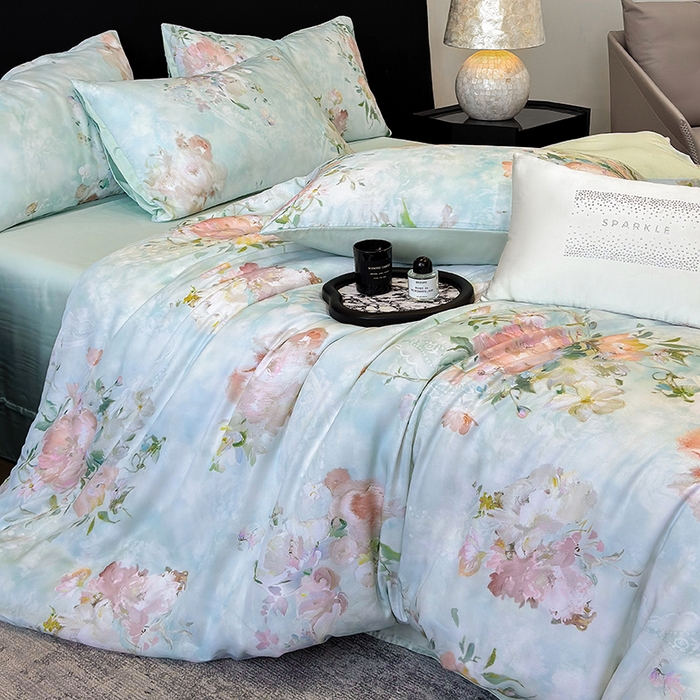 91家纺网 家纺一手货源 找家纺 （总）绒棉世家 2026新款100%莱赛尔天丝面料数码印花四件套