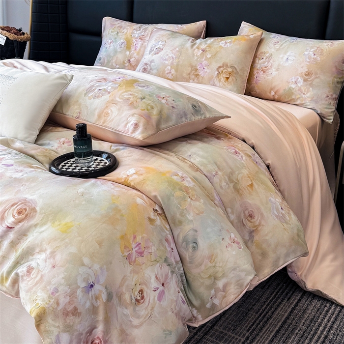 91家纺网 家纺一手货源 找家纺 （总）绒棉世家 2026新款100%莱赛尔天丝面料数码印花四件套