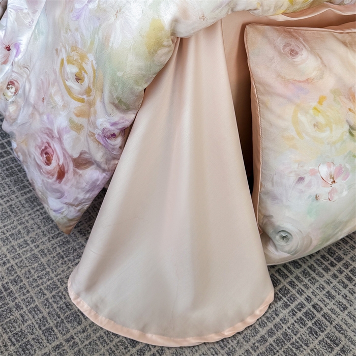 91家纺网 家纺一手货源 找家纺 绒棉世家 2026新款100%莱赛尔天丝面料数码印花四件套 春色满园