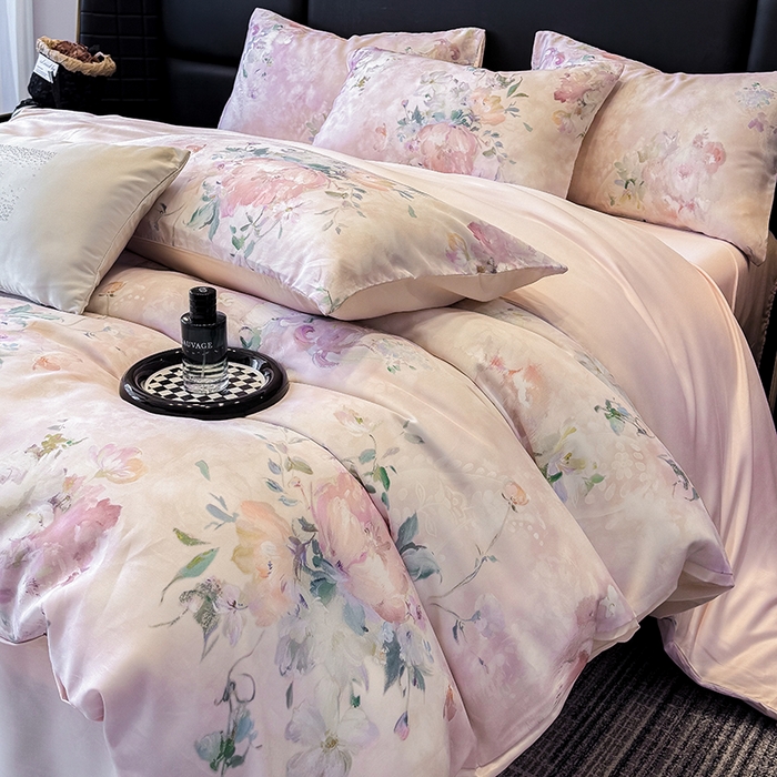 91家纺网 家纺一手货源 找家纺 （总）绒棉世家 2026新款100%莱赛尔天丝面料数码印花四件套