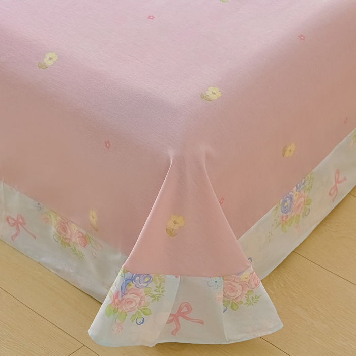 91家纺网 家纺一手货源 找家纺 绘萱家居 2026直播爆款一字绣吊边款纯棉100%全棉四件套印花百分百（喷气高品质） 静听花语-兰