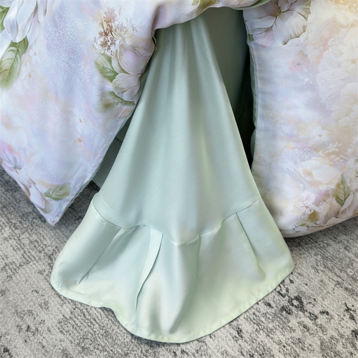 91家纺网 家纺一手货源 找家纺 绒棉世家 2026新款100%莱赛尔天丝面料数码印花四件套 花开富贵