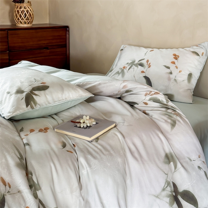 91家纺网 家纺一手货源 找家纺 绒棉世家 2026新款100%莱赛尔天丝面料数码印花四件套 漫月星花