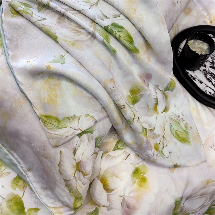 91家纺网 家纺一手货源 找家纺 绒棉世家 2026新款100%莱赛尔天丝面料数码印花四件套 花开富贵