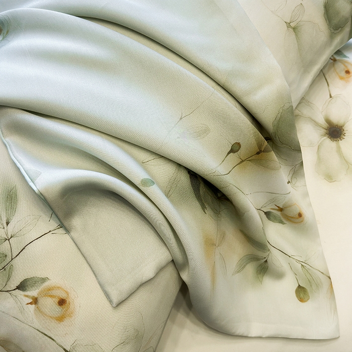 91家纺网 家纺一手货源 找家纺 绒棉世家 2026新款100%莱赛尔天丝面料数码印花四件套 金枝玉叶