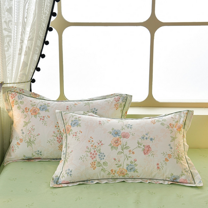 91家纺网 家纺一手货源 找家纺 绘萱家居 2026直播爆款一字绣吊边款纯棉100%全棉四件套印花百分百（喷气高品质） 旷野风眠