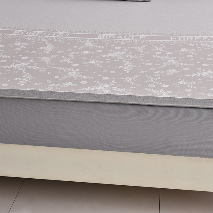 91家纺网 家纺一手货源 找家纺 小牛席业 2026新款半定位小提花小提花凉感冰丝席系列（床笠款）凉席藤席冰藤双面席冰丝席竹席凉席空调席草席三件 香槟