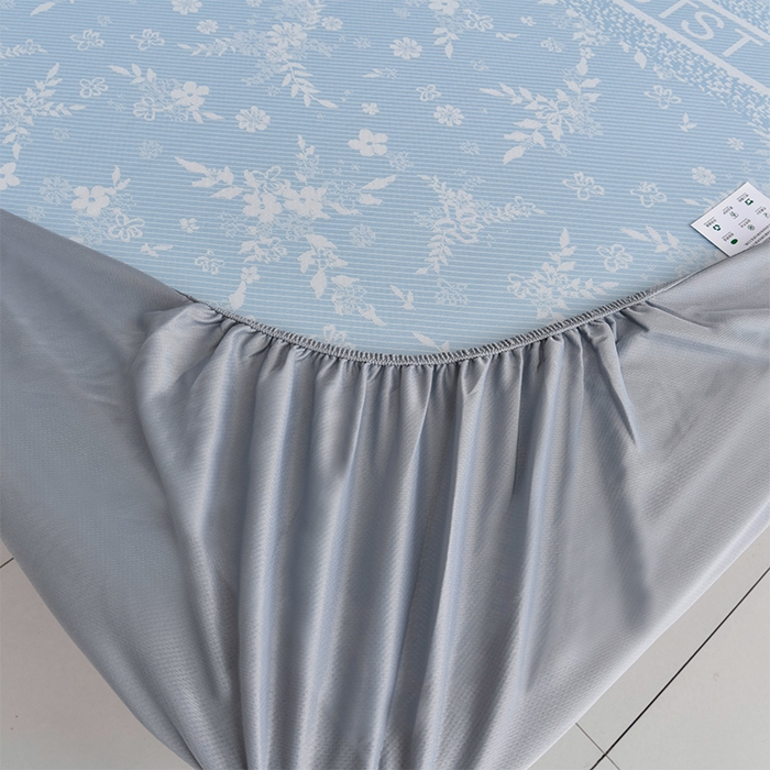 91家纺网 家纺一手货源 找家纺 小牛席业 2026新款半定位小提花小提花凉感冰丝席系列（床笠款）凉席藤席冰藤双面席冰丝席竹席凉席空调席草席三件 蓝色