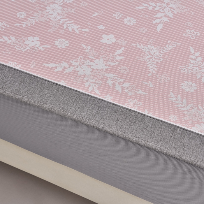 91家纺网 家纺一手货源 找家纺 小牛席业 2026新款半定位小提花小提花凉感冰丝席系列（床笠款）凉席藤席冰藤双面席冰丝席竹席凉席空调席草席三件 粉色