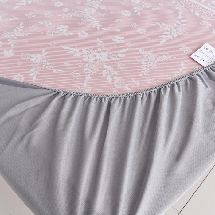 91家纺网 家纺一手货源 找家纺 小牛席业 2026新款半定位小提花小提花凉感冰丝席系列（床笠款）凉席藤席冰藤双面席冰丝席竹席凉席空调席草席三件 粉色