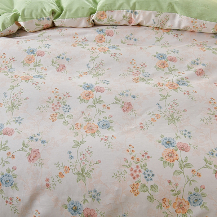 91家纺网 家纺一手货源 找家纺 绘萱家居 2026直播爆款一字绣吊边款纯棉100%全棉四件套印花百分百（喷气高品质） 旷野风眠