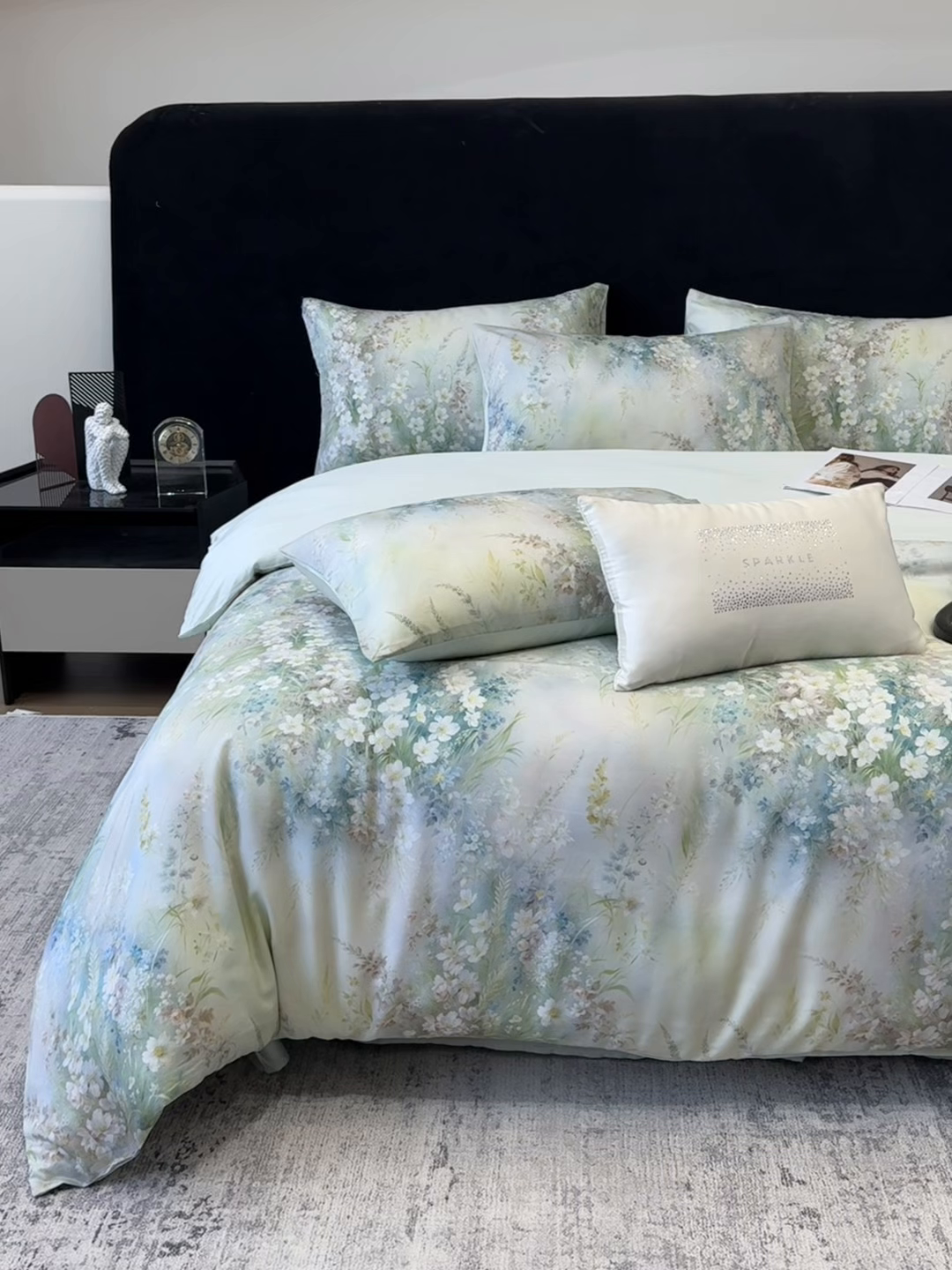 91家纺网 家纺一手货源 找家纺 绒棉世家 2026新款100%莱赛尔天丝面料数码印花四件套 花花世界